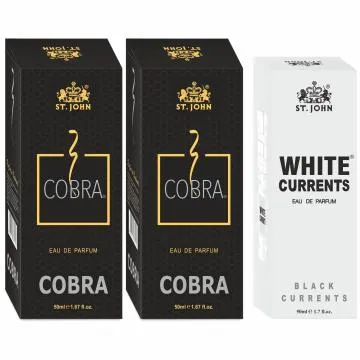 ST-JOHN Cobra 50ml Pack of 2 and White Current 50ml Body Perfume Combo Gift Pack Eau de Parfum – 150 ml For Men and Women