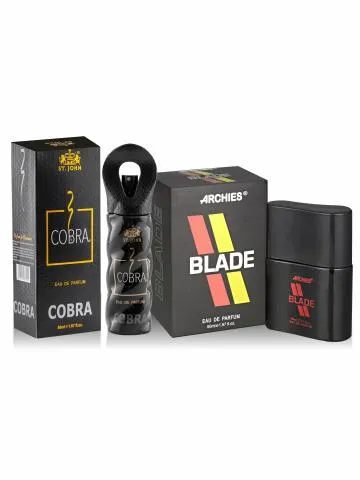 ST-JOHN Cobra Eau De Perfume and Archies Blade Eau De Perfume for Men 50ml Each  Pack of 2
