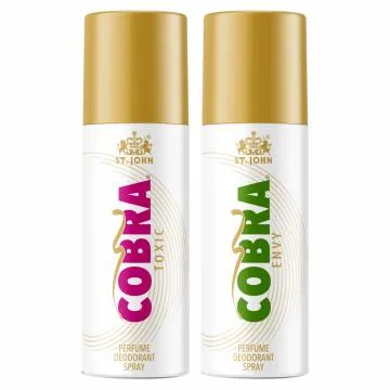 ST-JOHN Cobra ENVY and Toxic Long lasting Limited Edition Deodorant Spray For Men and Women 150ml Each Pack of 2