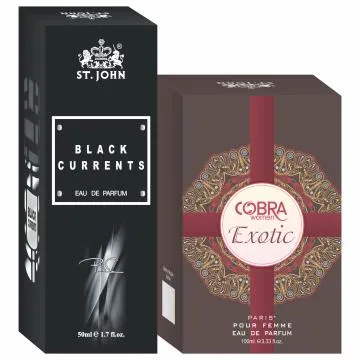 ST-JOHN Cobra Exotic 100ml and Black Current 50ml Body Perfume Combo Gift Pack Eau de Parfum – 150 ml For Men and Women