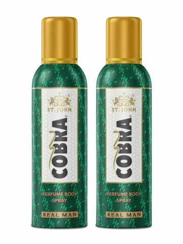 ST-JOHN Cobra Real Man Perfume Body Spray for Men up to 24 hours 100ml Each Pack of 2