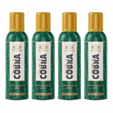 ST-JOHN Cobra Real Man Perfume Body Spray for Men up to 24 hours 100ml Each Pack of 4