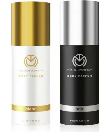 THE MAN COMPANY Blanc and Noir Combo Long Lasting Deodorant Spray – Pack of 2 Perfume – 240 ml For Men