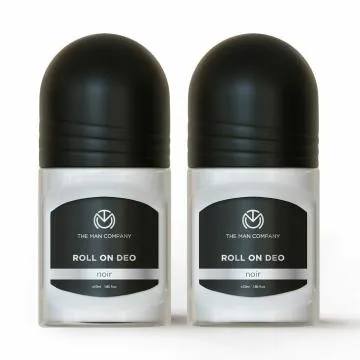 The Man Company Deodrant Roll on Combo Set for Men – Noir – Premium Fragrance with 24-Hour Freshness – Removes Body Odour – Compact and Easy-To-Use – 55ml*2