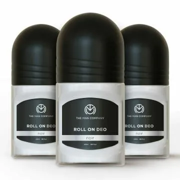 The Man Company Deodrant Roll on Combo Set for Men – Noir – Premium Fragrance with 24-Hour Freshness – Removes Body Odour – Compact and Easy-To-Use – 55ml*3