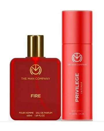 The Man Company Fire Perfume for Men – 50ml and Intense Body Spray – 150ml Gift Set – Premium Long Lasting Fragrance – Valentine’s Day Gift For Him