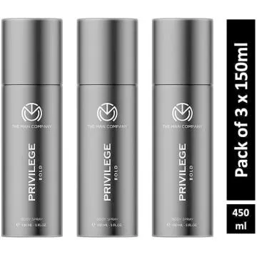 THE MAN COMPANY Privilege Bold Long Lasting Deodorant Combo Pack of 3 Deodorant Spray – For Men 450 ml Pack of 3