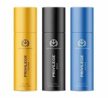 The Man Company Privilege Deodorants for Men – Active Bold and Legend Premium Long Lasting Fragrance Everyday Use Deo Trio Pack 150ml* 3