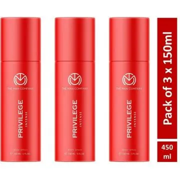 THE MAN COMPANY Privilege Intense Deodorant Combo Pack of 3 Deodorant Spray – For Men 450 ml Pack of 3