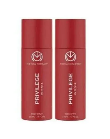 The Man Company Privilege Intense Deodorant Gift for Men – Premium Body Spray – Long-Lasting Fragrance – Perfect Deo For Everyday Use 40ml*2