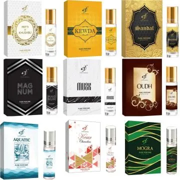 The Rupawat perfumery house Attar Kasturi Kewrha Sandal Aquatic Musk magnum Oudh Kesar Chandan Mogra 6ml Floral Attar Natural