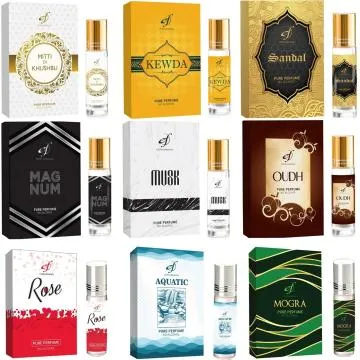 The Rupawat perfumery house Attar Kasturi Kewrha Sandal Aquatic Musk magnum Oudh Rose Mogra 6ml Floral Attar Natural