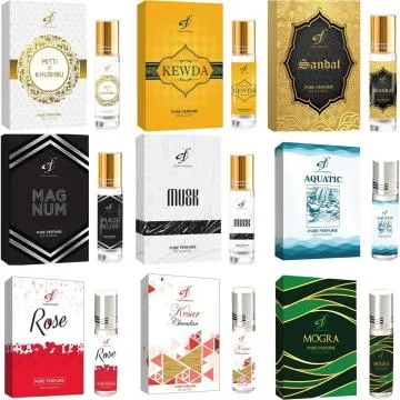 The Rupawat perfumery house Attar Kasturi Kewrha Sandal Aquatic Musk magnum Rose Kesar Chandan Mogra 6ml Floral Attar Natural