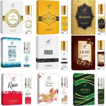 The Rupawat perfumery house Attar Kasturi Kewrha Sandal Aquatic Musk Oudh Rose Kesar Chandan Mogra 6ml Floral Attar Natural