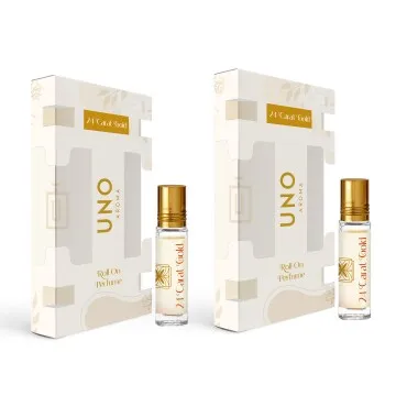 UNO Aroma Unisex 24 Carat Gold Roll-On-Attar Long-Lasting Fragrance Perfume Pack Of 2 – 8 ml Each