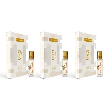 UNO Aroma Unisex Gold Sandal Roll-On-Attar With Long-Lasting Fragrance Perfume Pack Of 3 – 8ml Each