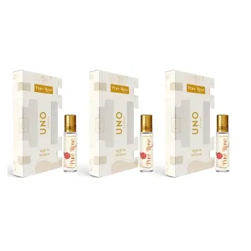UNO Aroma Unisex Pure Rose Roll-On-Attar With Long-Lasting Fragrance Perfume Pack Of 3 – 8ml Each