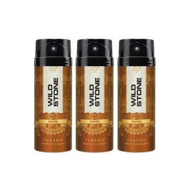 Wild Stone Classic Musk Deodorant for Men Pack of 3 225ml each