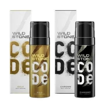 Wild Stone CODE Chrome and Gold No Gas Long Lasting Body Perfume Combo for Men 120ml Pack of 2