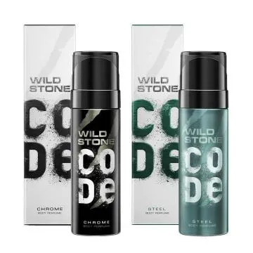 Wild Stone CODE Chrome and Steel No Gas Long Lasting Body Perfume for Men 120ml each