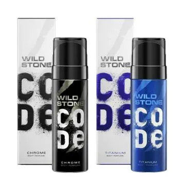 Wild Stone CODE Chrome and Titanium No Gas Long Lasting Body Perfume Combo for Men 120ml Pack of 2