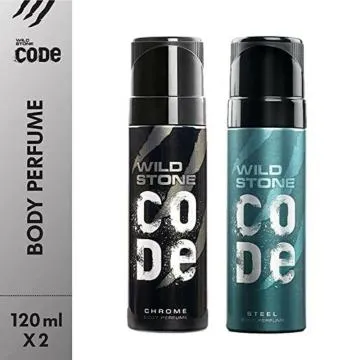 Wild Stone Code Chrome and Steel Body Perfume Combo For Men 120 ml each Pack of 2