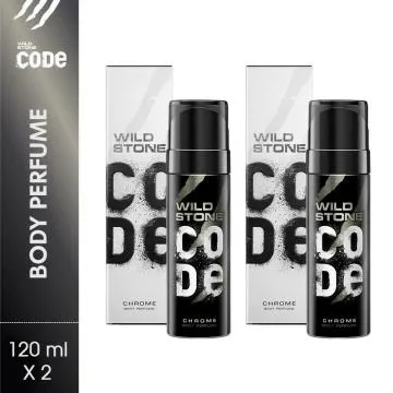 Wild Stone Code Chrome Body Perfume Spray for Men Pack of 2 120ml Each