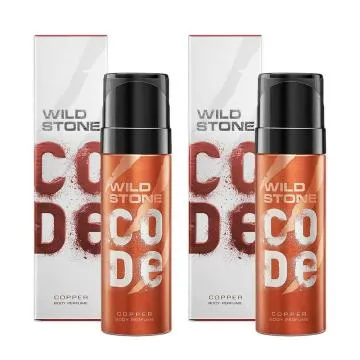 Wild Stone CODE Copper No Gas Long Lasting Body Perfume Spray for Men Pack of 2 150ml Each