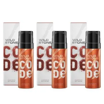 Wild Stone CODE Copper No Gas Long Lasting Body Perfume Spray for Men Pack of 3 120ml Each