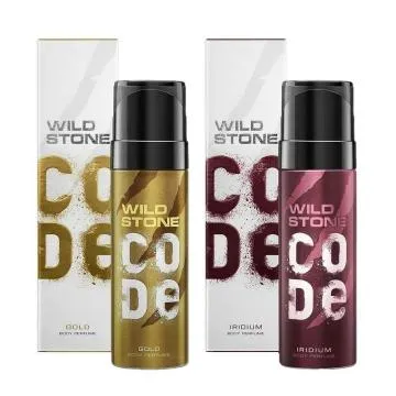 Wild Stone CODE Gold and Iridium No Gas Long Lasting Body Perfume for Men 120ml Pack of 2