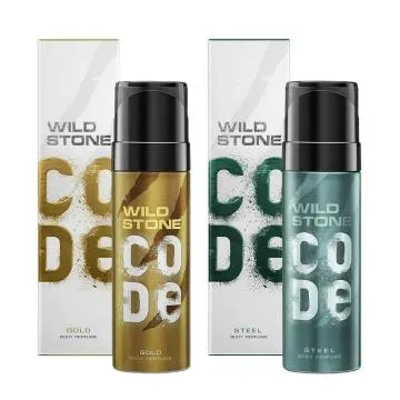 Wild Stone CODE Gold and Steel No Gas Long Lasting Body Perfume for Men 120ml Pack of 2