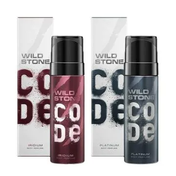 Wild Stone CODE Iridium and Platinum No Gas Long Lasting Body Perfume for Men 120ml Pack of 2