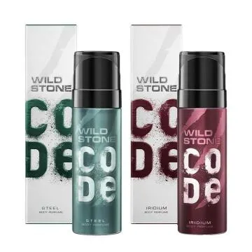 Wild Stone CODE Iridium and Steel No Gas Long Lasting Body Perfume for Men 120ml Pack of 2