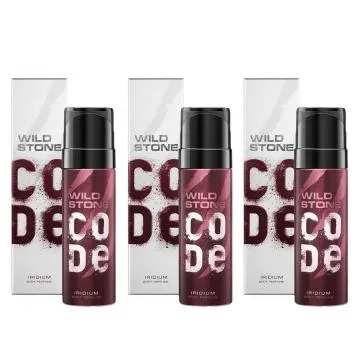 Wild Stone CODE Iridium No Gas Long Lasting Body Perfume Spray for Men Pack of 3 120ml Each