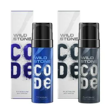 Wild Stone CODE Platinum and Titanium No Gas Long Lasting Body Perfume Combo for Men 120ml Pack of 2