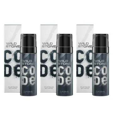 Wild Stone CODE Platinum No Gas Long Lasting Body Perfume Spray for Men Pack of 3 120ml Each