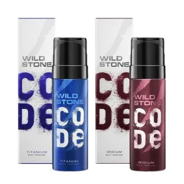 Wild Stone CODE Titanium and Iridium No Gas Long Lasting Body Perfume for Men 120ml Pack of 2