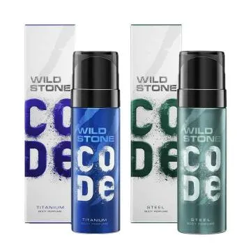 Wild Stone CODE Titanium and Steel No Gas Long Lasting Body Perfume for Men 120ml Pack of 2