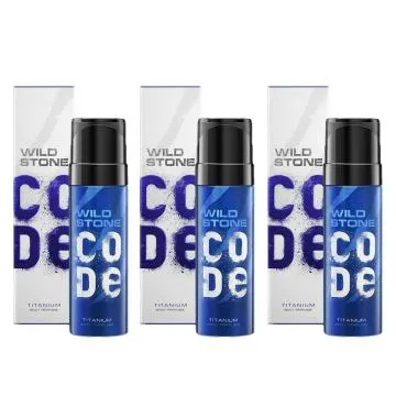 Wild Stone CODE Titanium No Gas Long Lasting Body Perfume Spray Spray Pack of 3 150ml Each