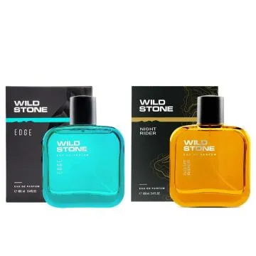 Wild Stone Edge and Night Rider Long Lasting Mens Perfume Combo Pack of 2 100ml each