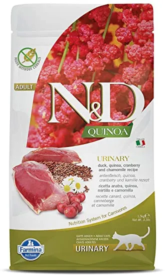Farmina N and D Quinoa Urinary Grain Free Adult Cat Dry Food Adult Cat 1.5Kg