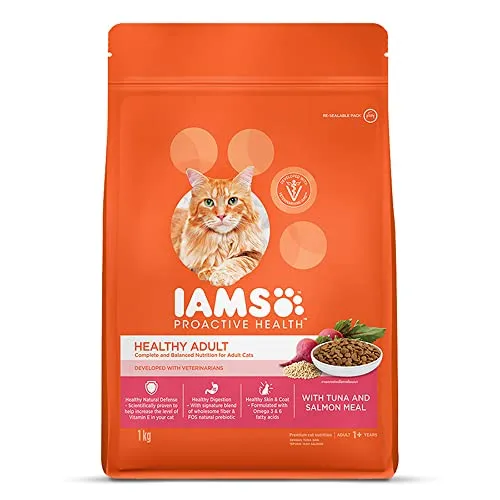 IAMS Proactive Health Healthy Adult With Tuna  and  Salmon Dry Food For Cats Adult Cat 3kg