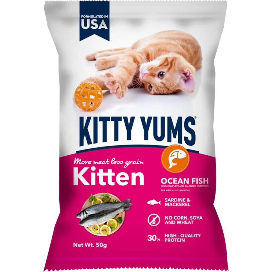 Kitty Yums Ocean Fish Sardine  and  Mackerel Kitten Food Adult Cat 1.2kg