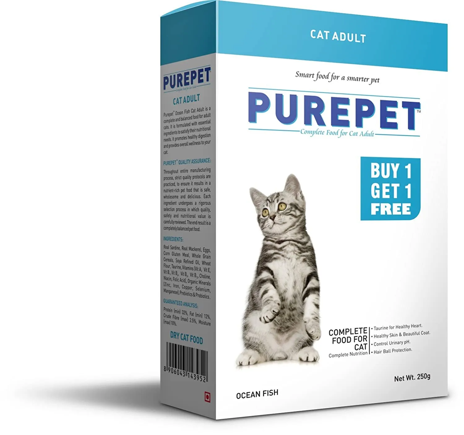 Purepet Ocean Fish Adult Cat Dry Food Buy 1  Get 1 Free Adult Cat 220g