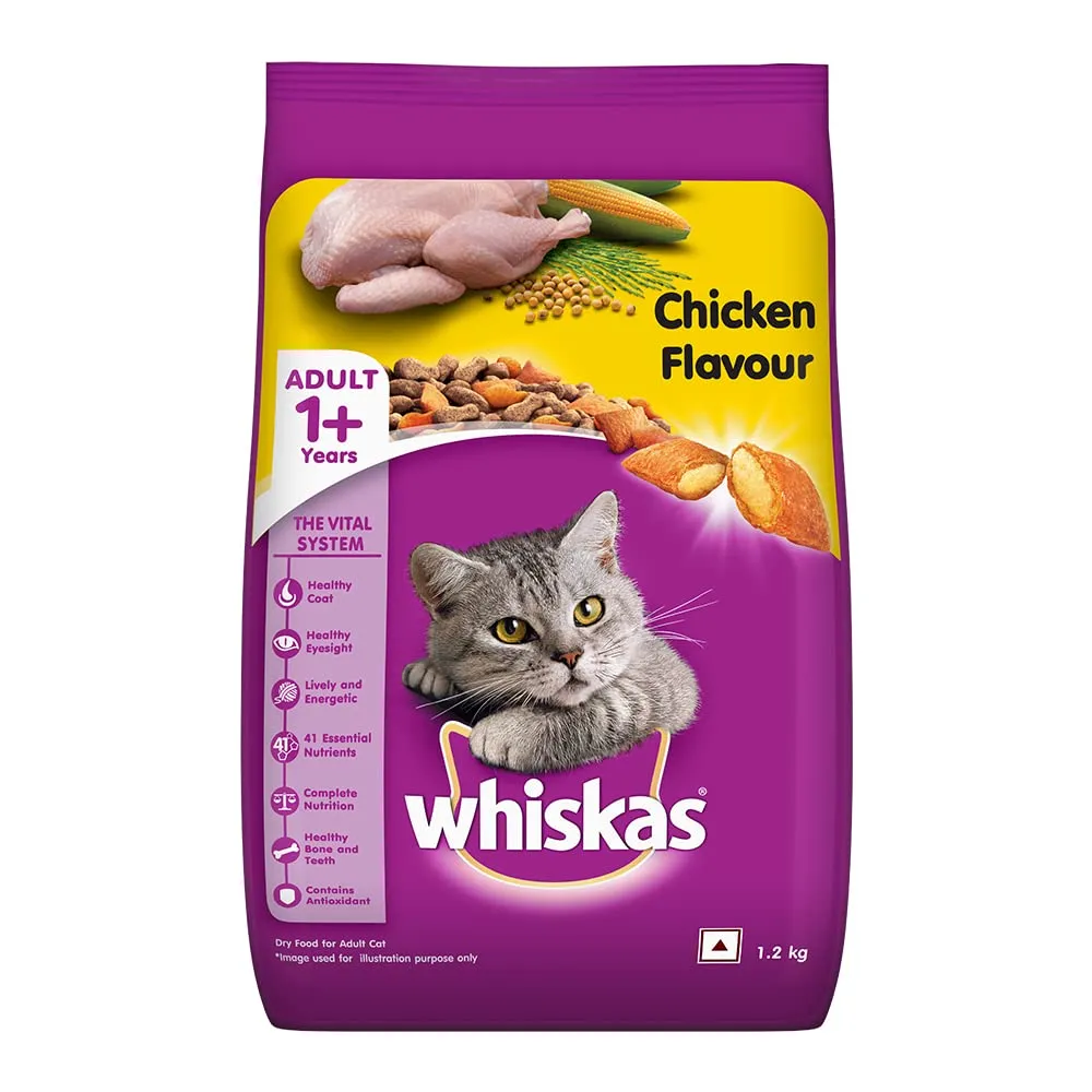 Whiskas Chicken Flavour Dry Food For Cats Adult Cat 1.2kg