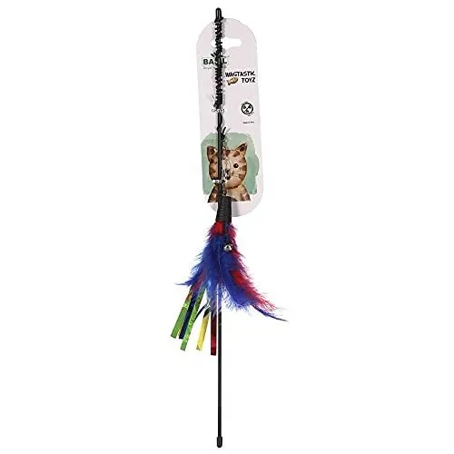 Basil Feather Stick With Ball Cat Toy All Ages 1