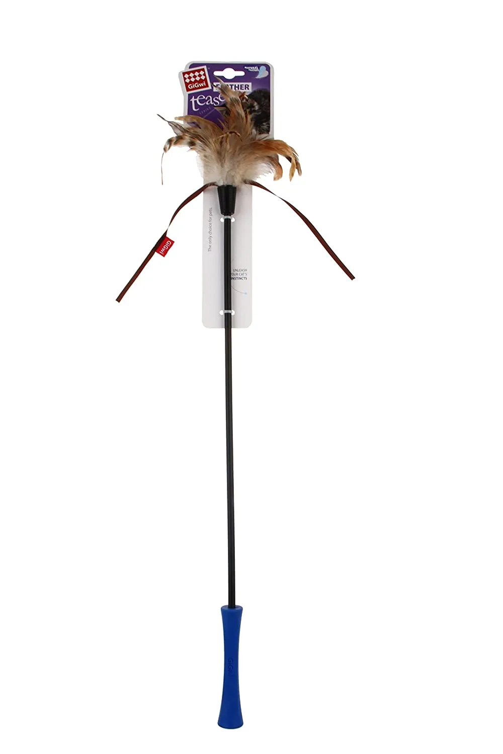 GiGwi Catwand   Feather Teaser   W – Natural Feather And TPR Handle All Ages 1