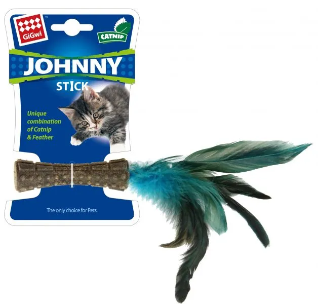 Gigwi Johnny Stick With Natural Feather  and  Catnip Toy All Ages 1