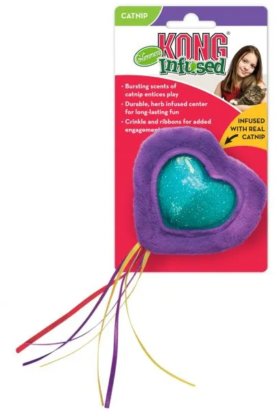Kong Infused Glimmer Heart Catnip All Ages 1