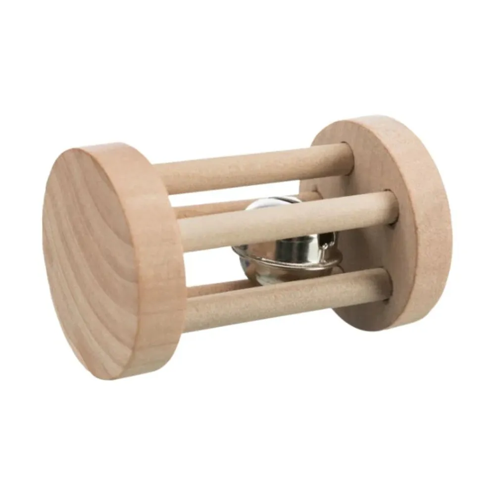 Trixie Playing Wooden Roll Toy With Bell All Ages 1